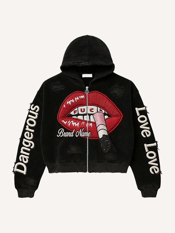 Dangerous Woman Corduroy High-Fashion Sweatshirt