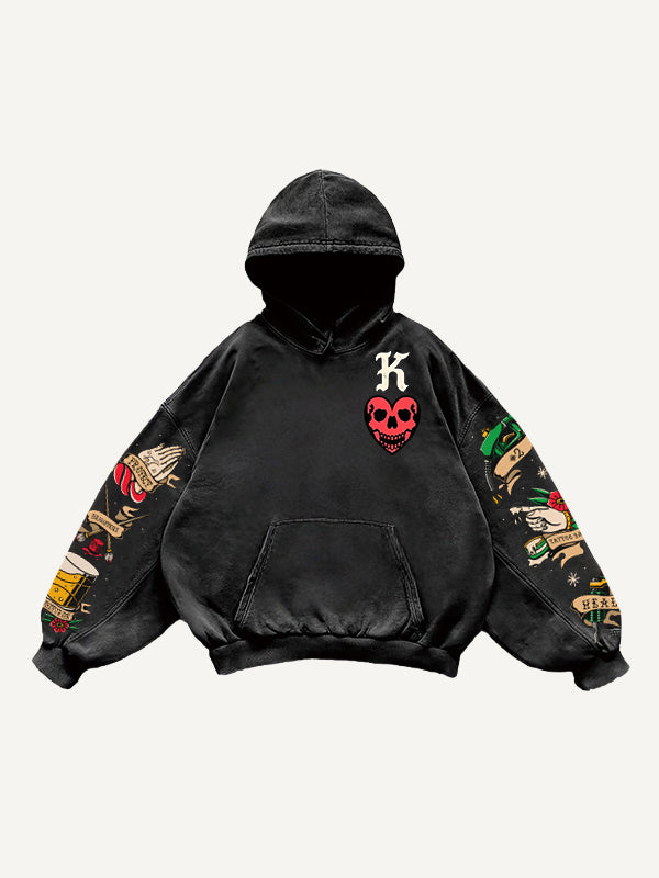 Skull King Playing Card Street Tattoo Sweatshirt