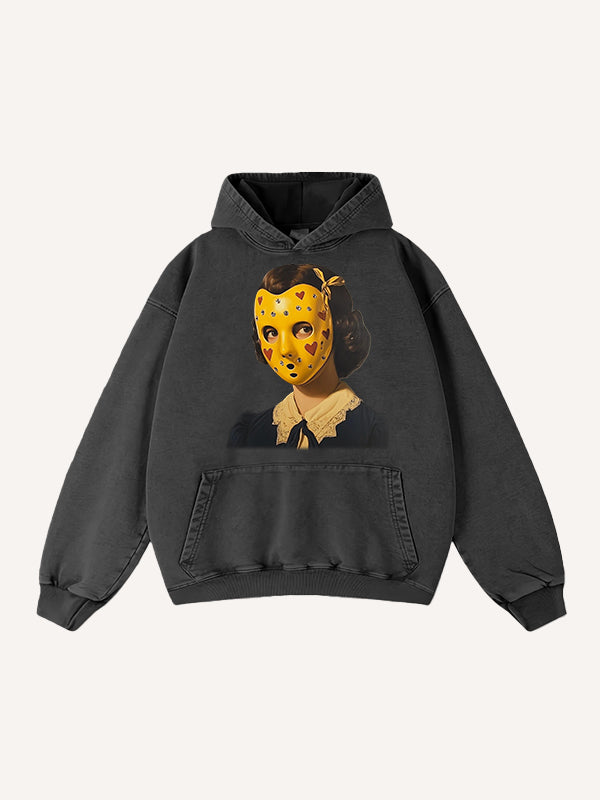 A sophisticated woman with a veil wearing a comfortable washed pure cotton sweatshirt