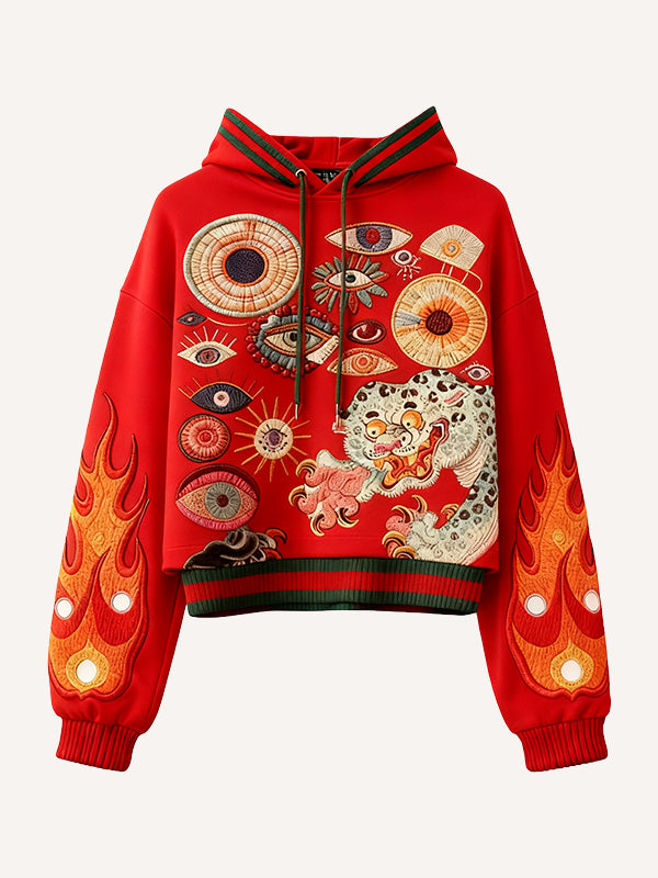 High-end textured trendy artist big-eye sweatshirt