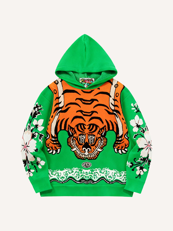 Artistic illustration jacquard print sweatshirt for all seasons