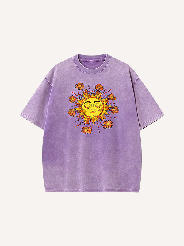 Happy Sunflower Cotton Printed Short Sleeve