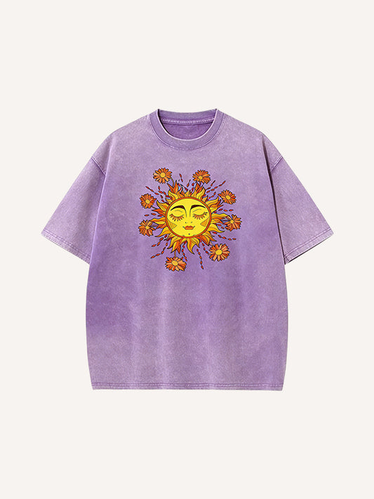 Happy Sunflower Cotton Printed Short Sleeve