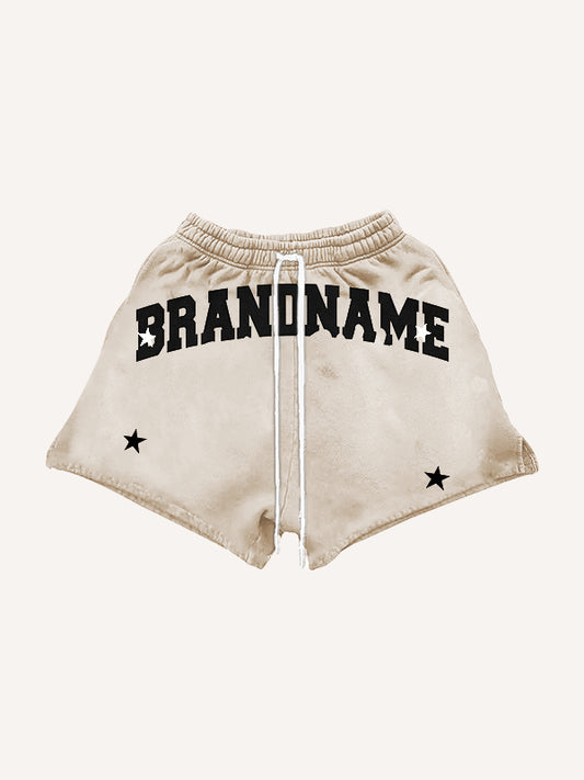 Personalized patchwork retro sticker lightweight shorts