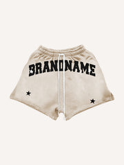Personalized patchwork retro sticker lightweight shorts