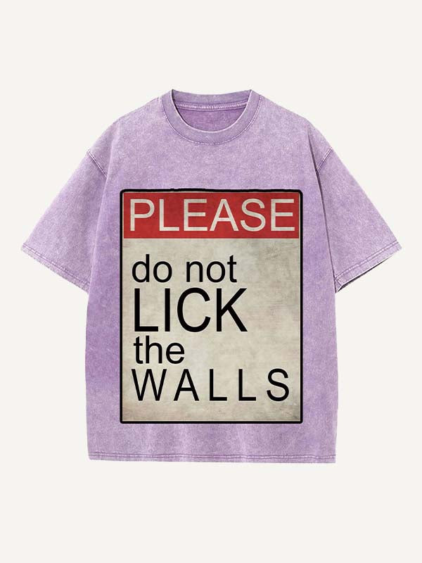 Distressed Washed Letter Print Round Neck T-shirt