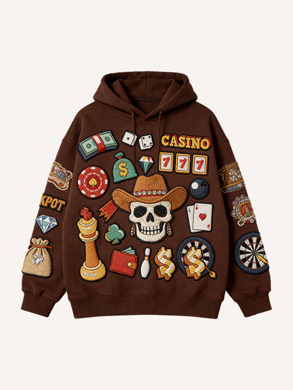 Lucky Cowboy is Great Hand-Drawn Printed Sweatshirt