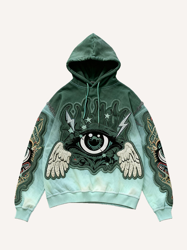 Flying Eye of Truth or God's Eye Gradient Hooded Sweatshirt
