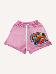 Beautiful girls motorcycle handsome tattoo shorts