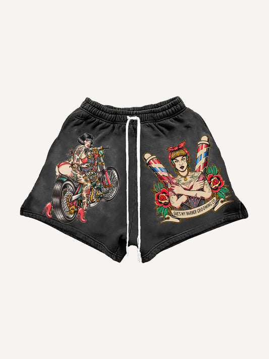 Sexy beauty motorcycle trendy shorts