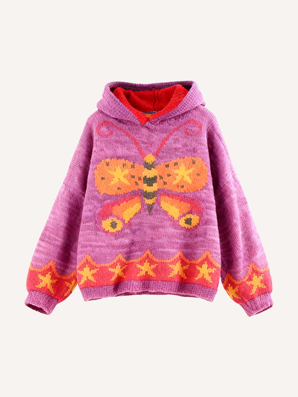 Stylish and chic hooded butterfly sweatshirt