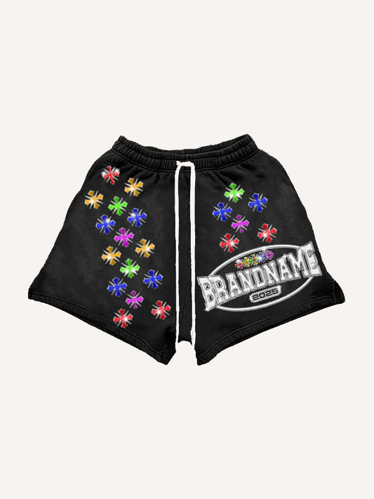 Shiny Cross Zip Shorts