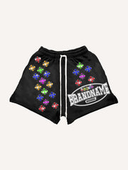 Shiny Cross Zip Shorts