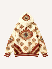 All-Seeing Eye Embroidered Textured Gazing Eye Sweatshirt