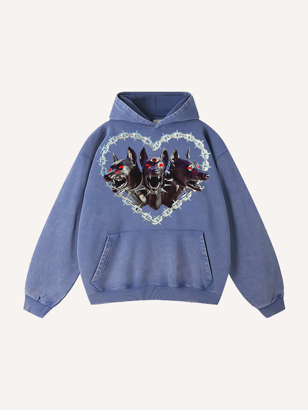 One thought can lead to hell another to heaven Water-washed hoodie