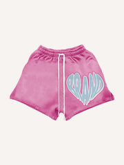 Pink patchwork personalized rap baseball shorts