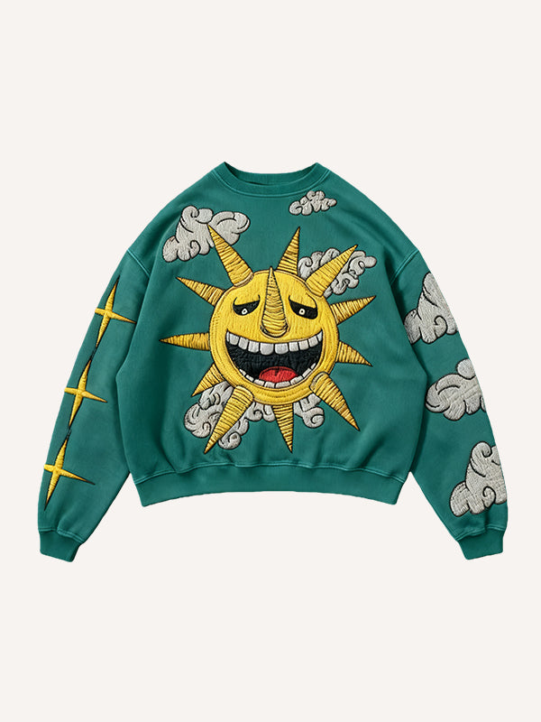 The moon and the sun have already begun Crew neck sweatshirt