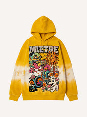 Gradient hand-painted style hooded sweatshirt