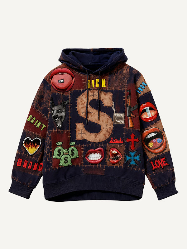 Dangerous Red Lips Comfortable Hooded Sweatshirt