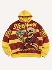 The devili is luck is on me wearing a warm sweater