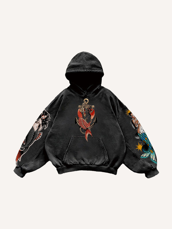 Mermaid Tattoo Retro Fashion Sweatshirt