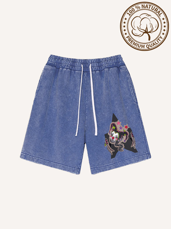 No one should be the clown in love Pure cotton printed shorts