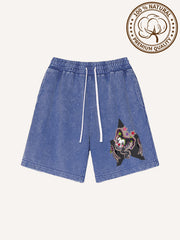 No one should be the clown in love Pure cotton printed shorts