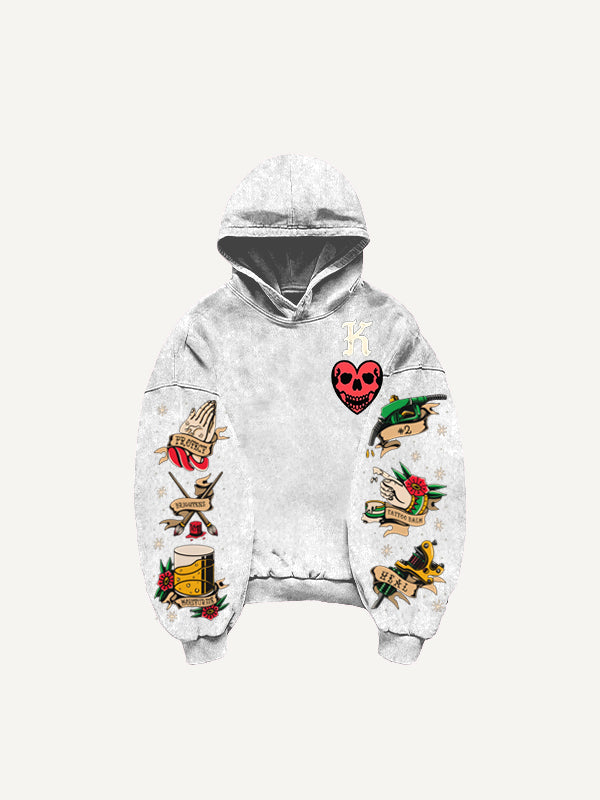 Skull King Playing Card Street Tattoo Sweatshirt