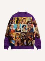 Virgin Mary Collection Faith Patch Graphic Print Hoodie