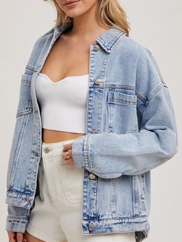Celebrity-endorsed washed denim jacket for all seasons