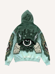 Flying Eye of Truth or God's Eye Gradient Hooded Sweatshirt