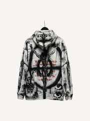 Faith Power Double-Sided Hand-Painted Print Streetwear Hoodie