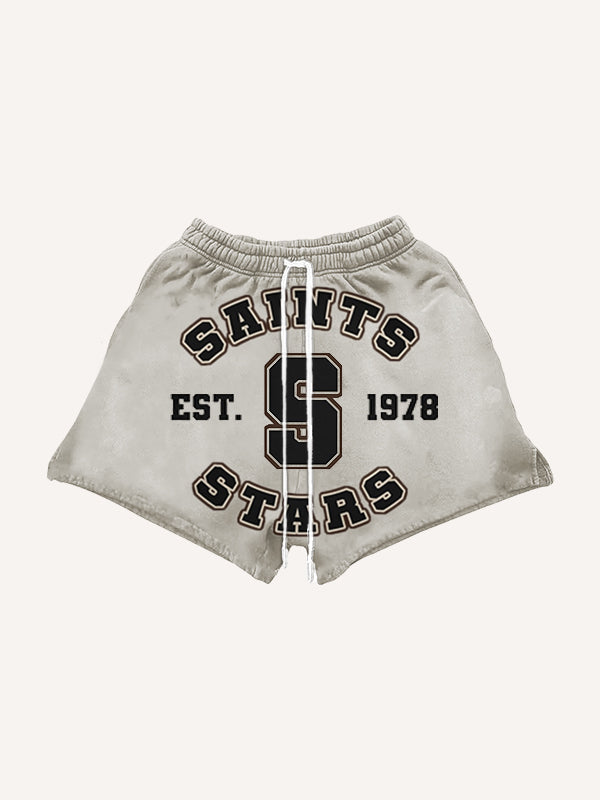 Rap handsome patchwork artist collaboration shorts