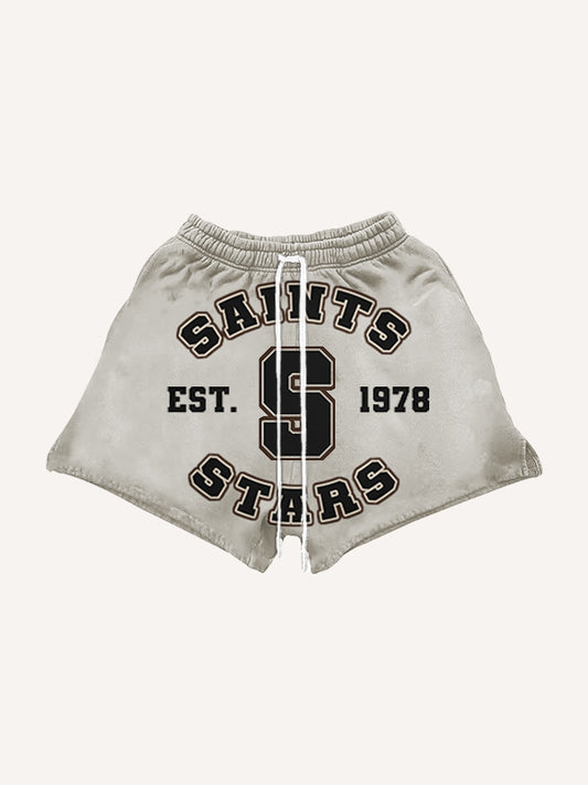 Rap handsome patchwork artist collaboration shorts