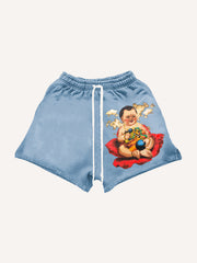Hand-painted Fuwa shorts