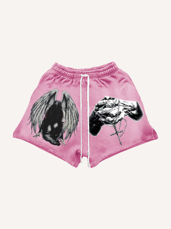 Angels Everywhere Print Shorts