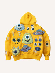 Cute patchwork one-eyed monster fashion sweatshirt