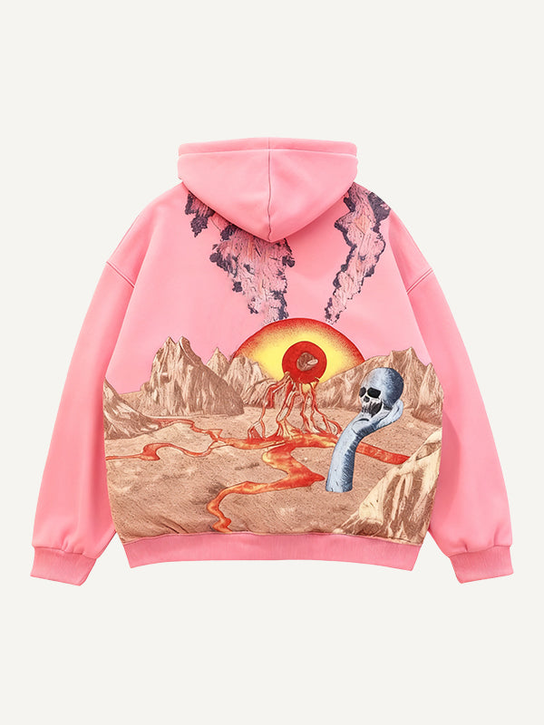 Sunrise Giant Eye Loose Hoodie
