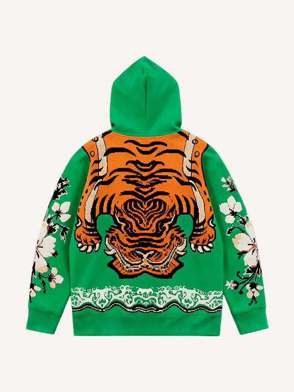 Artistic illustration jacquard print sweatshirt for all seasons