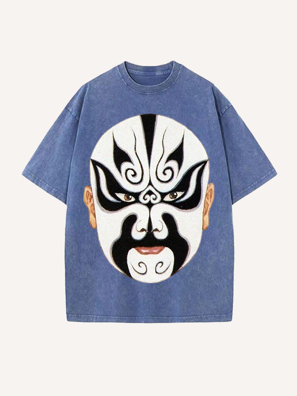 Trendy Peking Opera mask hand-painted personalized short-sleeved T-shirt