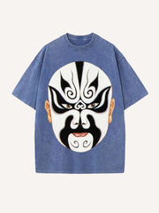 Trendy Peking Opera mask hand-painted personalized short-sleeved T-shirt