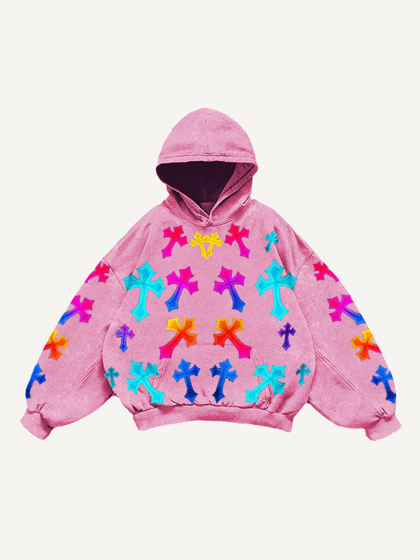 Gradient Shiny Crew Neck Knitted Print Sweatshirt