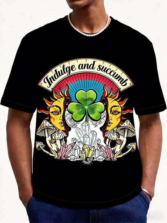 Turns out every day the sun hides luck inside. Printed Short Sleeve