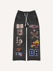 Patchwork distressed fashion Pants