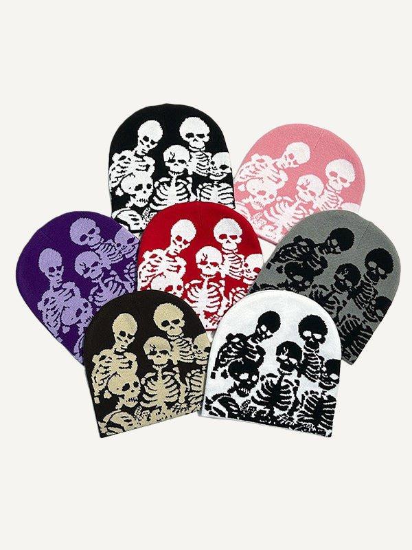 A group of little devils in warm knitted hats