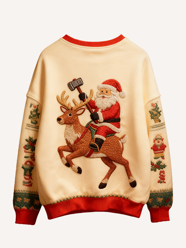 The person who delivers gifts is not necessarily Santa Claus nor is it always riding a reindeer sweater