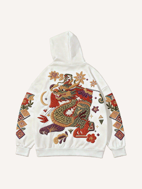 Artist Series embroidered dragon and tiger print sweatshirt