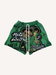 Y2K style handsome street anime shorts