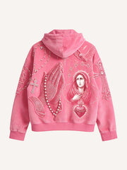 Our Lady is prayers bless us with peace and joy hoodie