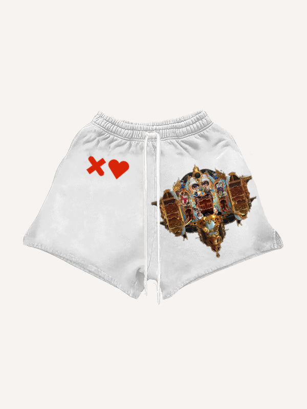 Super new handsome retro music cover trendy shorts